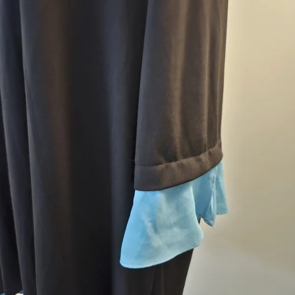 Avenue Women's Size 3x Black Shirt Tunic with Blue Trim - Picture 5 of 13